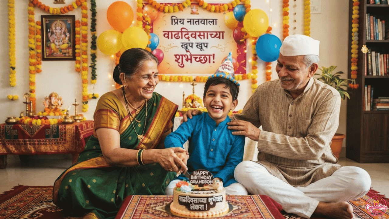 Heartfelt Birthday Wishes for Grandson in Marathi