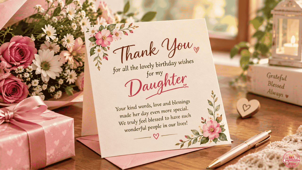 Daughter Birthday Thank You Message