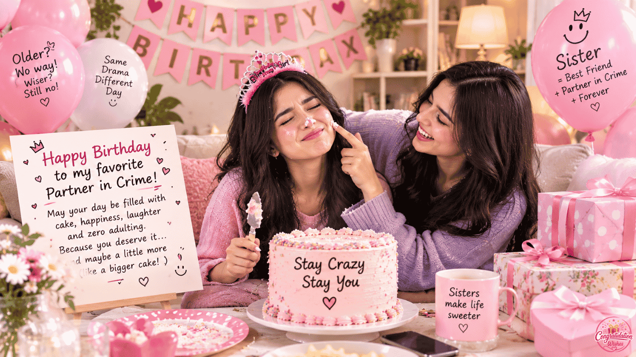 Funny Birthday Wishes for Sister