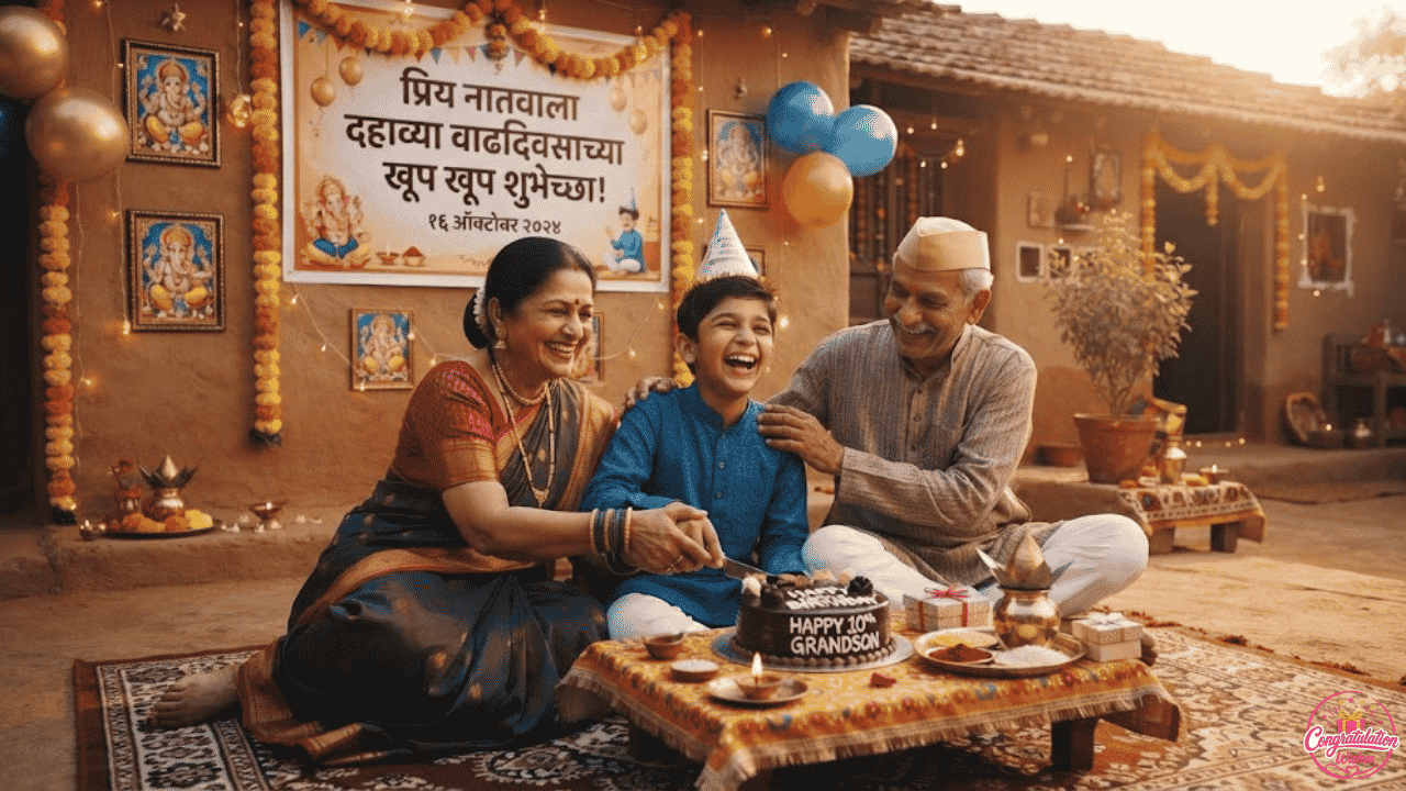 Milestone Birthday Wishes for Grandson in Marathi